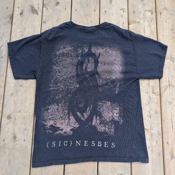 Vintage Slipknot T-shirt M Black Hanes Heavyweight Sicknesses Tour Merch - Picture 7 of 7